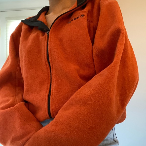 Super oversized orange timberland zip up fleece - Picture 2 of 4